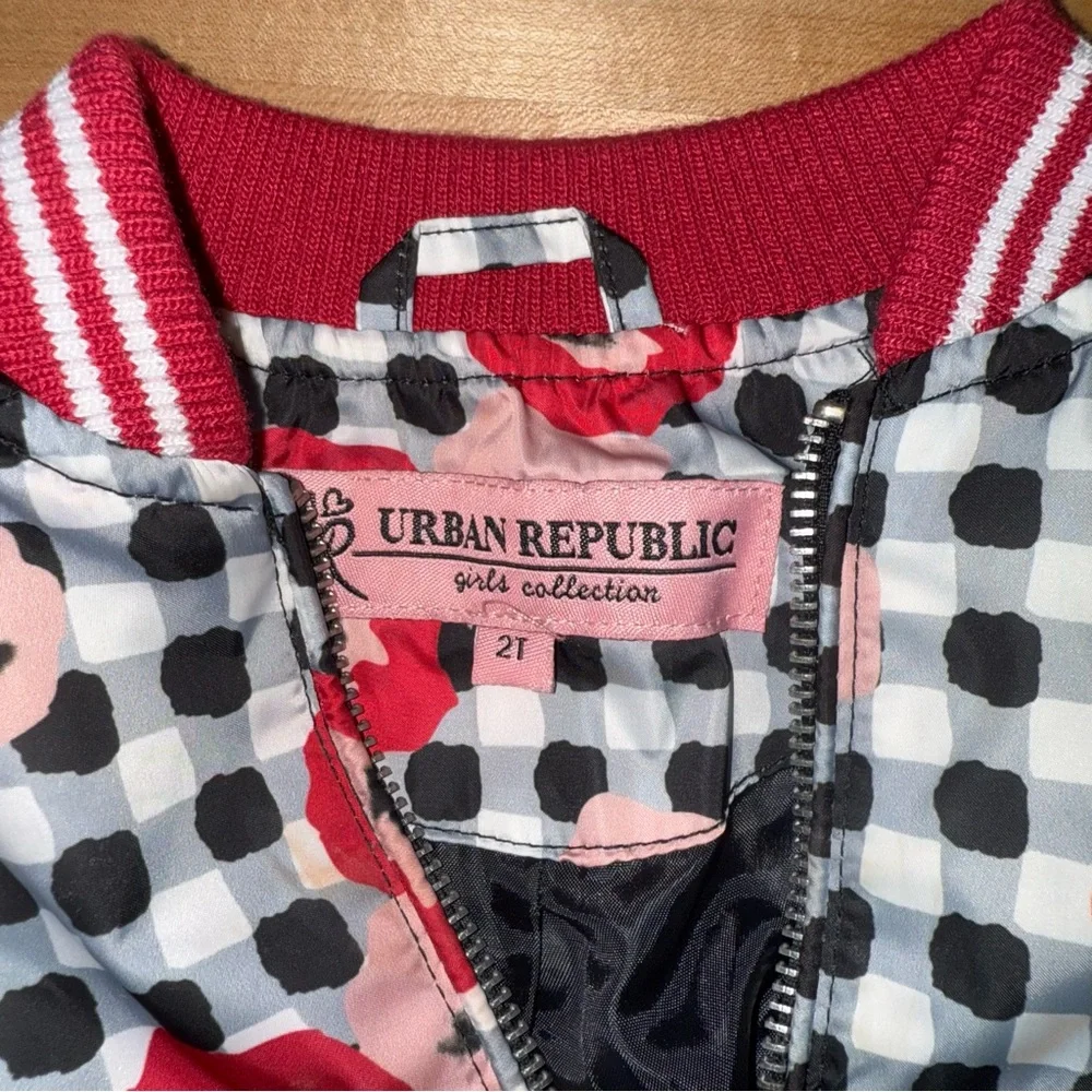 Urban Republic Red and Black Puffer Jacket with Sporty Design - Picture 3 of 3